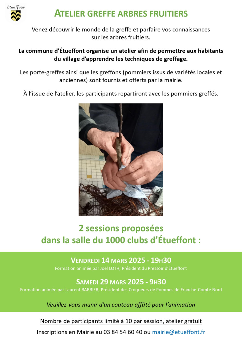 Atelier greffe arbres fruitiers