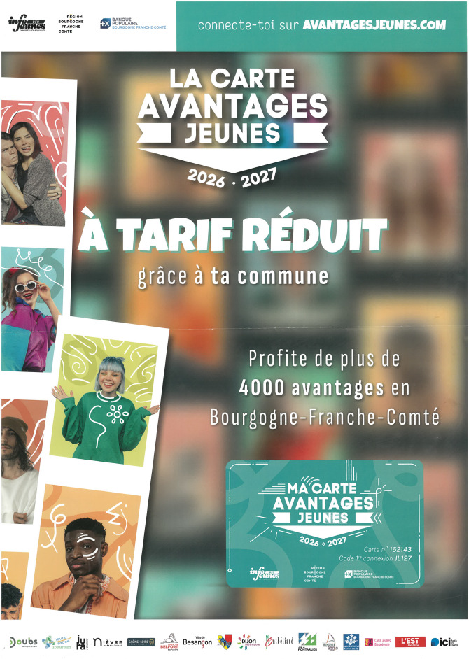 La Carte Avantages Jeunes est disponible en mairie